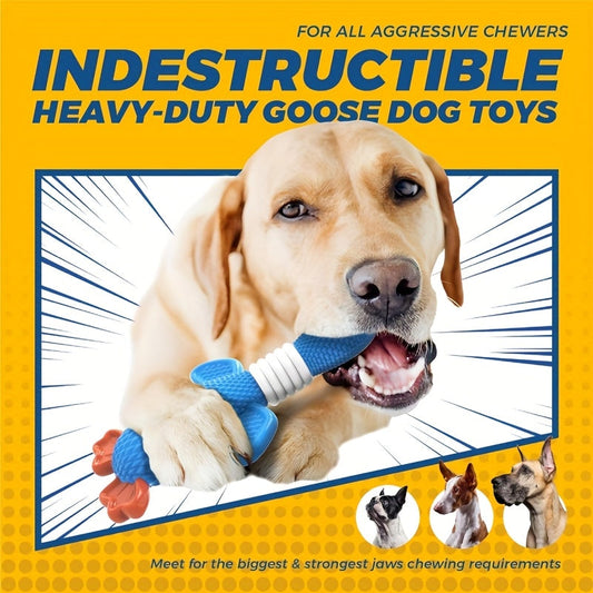 Dog Toy Nylon Goose or Clownfish Chew Design for Medium and Large Dogs in Two Blue Styles for Interactive Chew Play