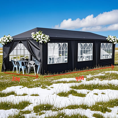 Party Tent Black Waterproof Iron Frame | Wedding Patio Camping Gazebo