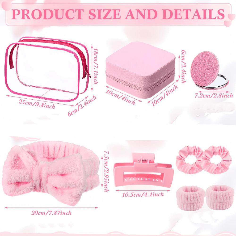 48-Piece Spa Party Favor Set with Headbands, Wristbands, Scrunchies, Hair Clips and Bags in Two Colors