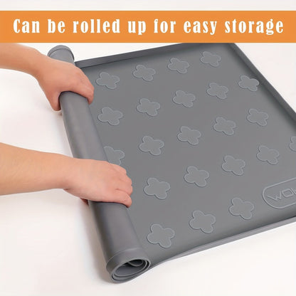 Silicone Under Sink Mat 34" x 22" Food Grade Cabinet Liner, Honeycomb Pattern Drip Tray for Kitchen Bathroom Cabinet Organizer