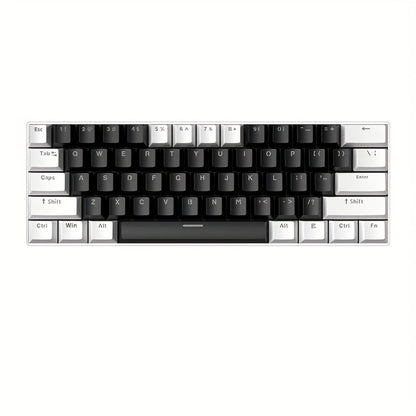 Hot-Swap 61-Key 60% RGB Mechanical Gaming Keyboard, Hot Swappable Red Blue Switch Compact Wired Keyboard with RGB Backlight, Portable Mini Keyboard for Windows PC Laptop Mac Gamers Typists