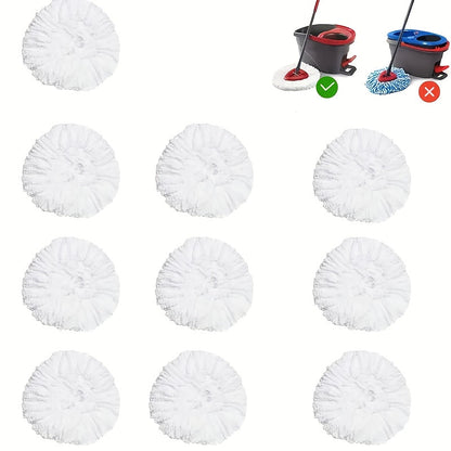 White Triangular Rotary Mop Replacement Heads in Two-, Five-, Ten- or Twenty-Piece Packs Pictured