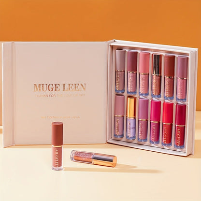 Non-Stick Matte Lip Gloss Set 12 Pcs Non-Fading Long-Lasting Liquid Lipstick Assorted Colors with Wand Applicator – Velvety Bold Lip Color Beauty Gift for Women & Girls Everyday Wear & Events