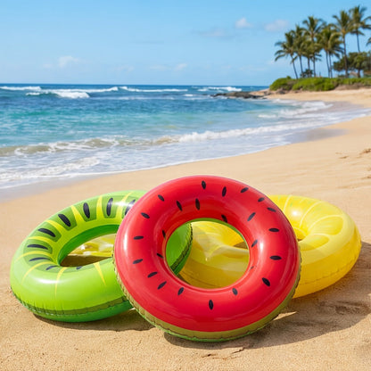 Glitter Donut Pool Float 3 Pack 32.5 Inch Inflatable Swim Ring Set – Strawberry Chocolate Mint Pool Tubes for Summer Pool Party, Birthday Decoration, Kids Teens & Adults