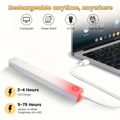 USB-C Rechargeable Motion Sensor LED Light Bar Sets in 10, 20 or 30cm Sizes and 6-, 9- or 12-Packs