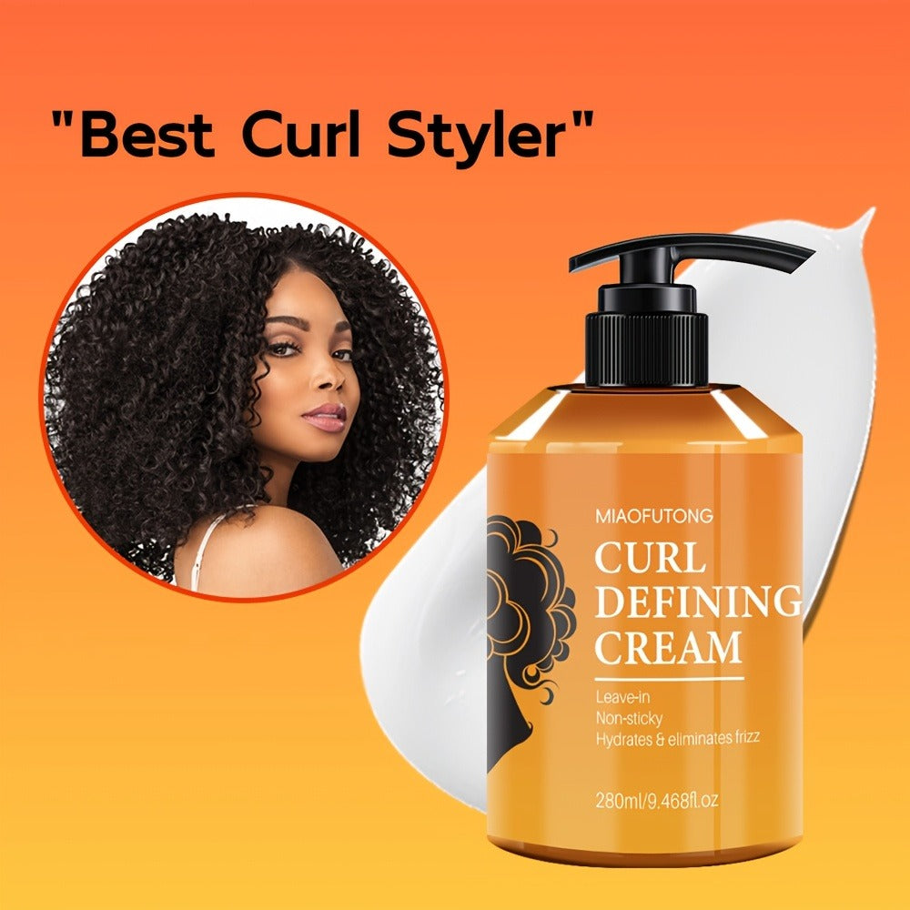 Curl Defining Cream with Argan Oil 280ml Frizz Control Moisture Lock Hydrating Styling Conditioner – Enhances Shine Boosts Volume Heat-Free Curl Definer for Curly Wavy Coily Hair Women