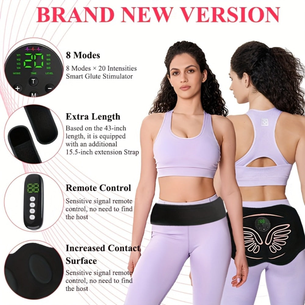 EMS Hip Trainer & Butt Stimulator with Remote Control, Rechargeable Electric Peach Butt Shaper for Women