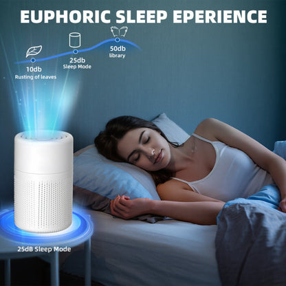 Air Purifier with Negative-Ion Function, Type-C Power, Blue Light, Aroma Box and 50 m3/h Airflow
