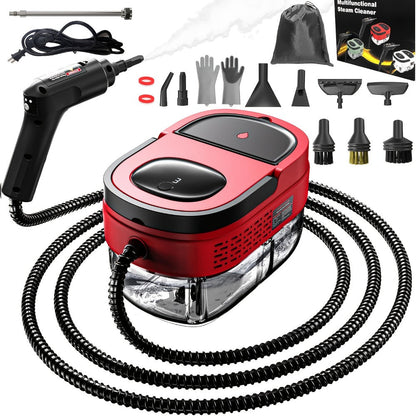 Handheld Steam Cleaner 1500W High Pressure 54.1oz Tank 3-Level Adjustable Portable Steamer for Home Car Furniture Tile Grout Bed Bugs Bathroom Kitchen Floor Upholstery
