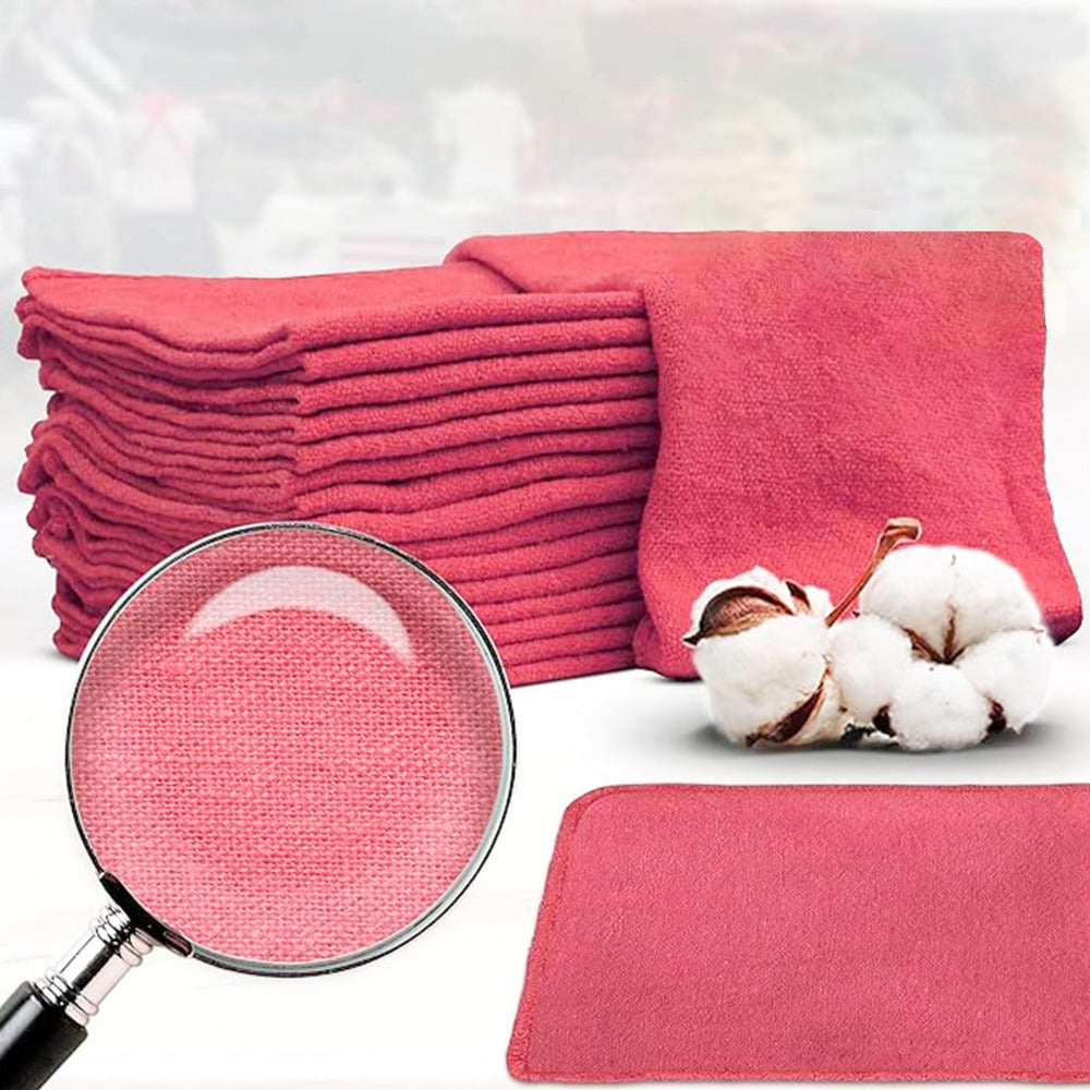 Cotton Shop Rags in 12 x 14-Inch Size, Red, White or Navy Blue with 50 to 500-Piece Pack Options