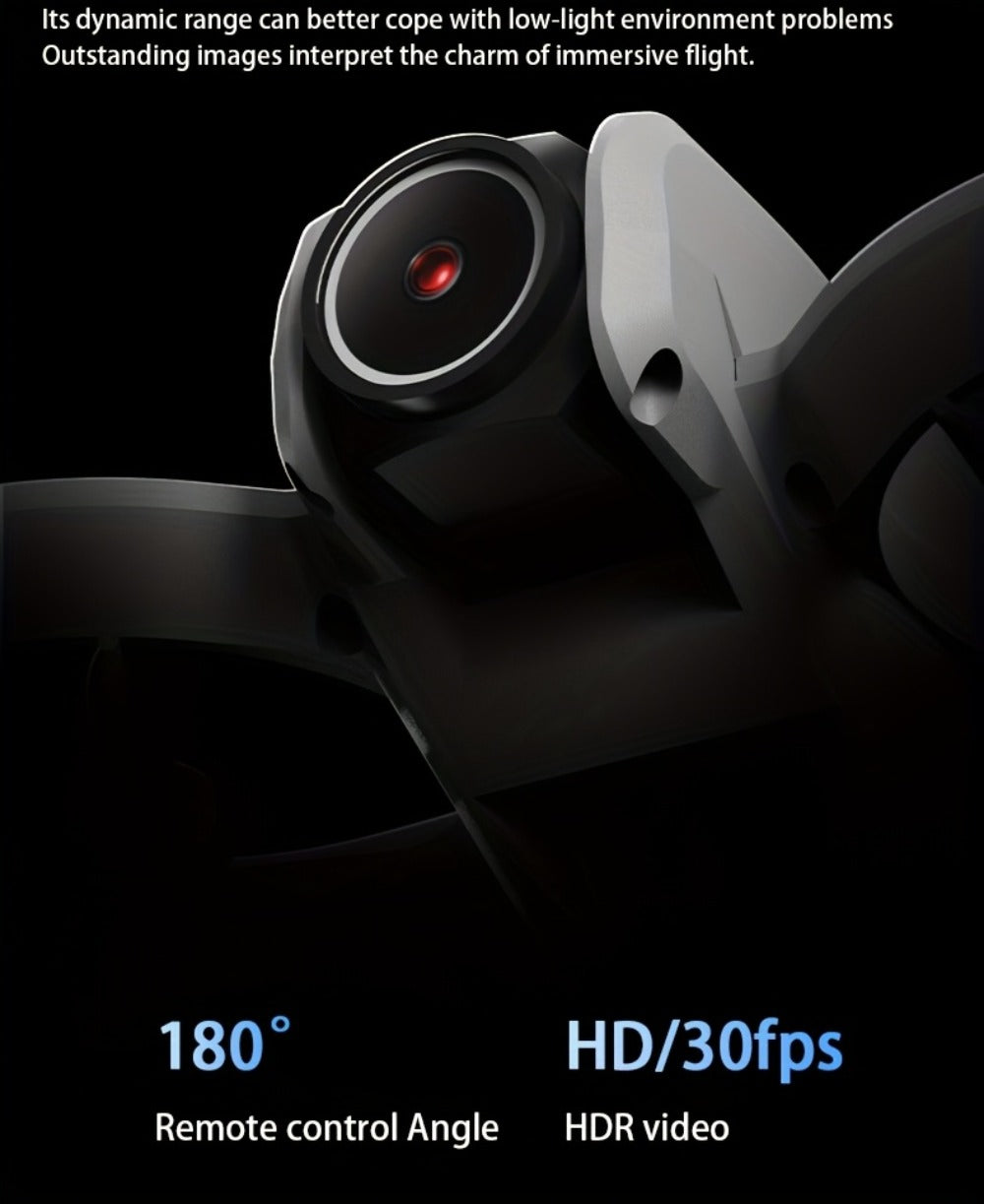 Mini 4K FPV Drone 180° Rotating Dual Camera Optical Flow Positioning Dual Batteries 360° Flip One-Key Takeoff Anti-Shake | RC Quadcopter Toy for Beginners Boys Girls Kids | Birthday Christmas Gift