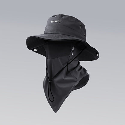 Wide-Brim Sun Hat and Face Cover Set with Three Color Options, Foldable Brim, Drawstring and Mesh Vent Panels