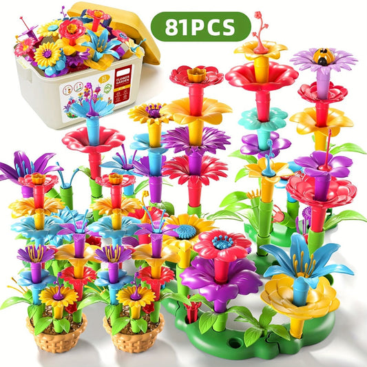 Flower Garden Building Toys for Kids 235 Pieces – STEM Educational Activity Brick Set Creative Floral Construction Toy for Boys & Girls Ages 3+, Best Birthday Easter Christmas Holiday Gift