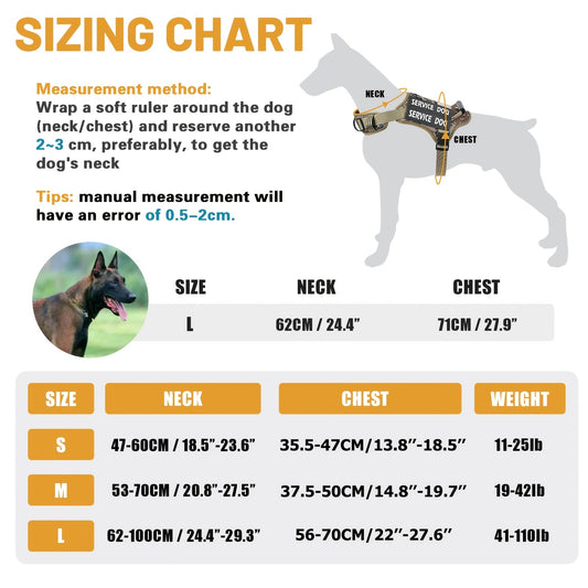 Tactical Dog Harness with MOLLE System & Control Handle Adjustable Reflective No-Pull Service Dog Vest for Walking Training - S M L in Khaki Red Black Linen Sky Blue