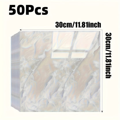11.81-Inch Square Marble-Pattern Peel-and-Stick Wall Tiles in 50- or 100-Piece Design Options