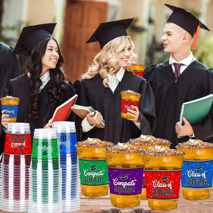 Graduation Cup Party Supplies Pack with 100 14-Ounce Class of 2026 Cups in Six Color Options