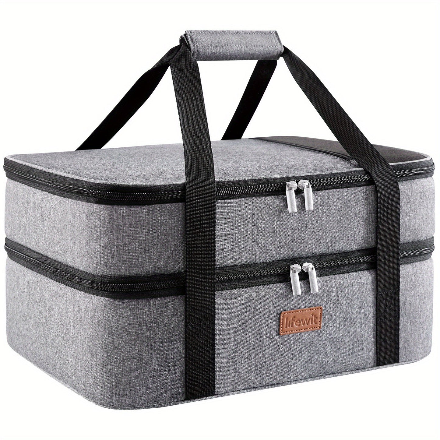 Insulated Casserole Carrier, 15.7-Inch Baking Dish Bag in Single or Double-Deck Configurations