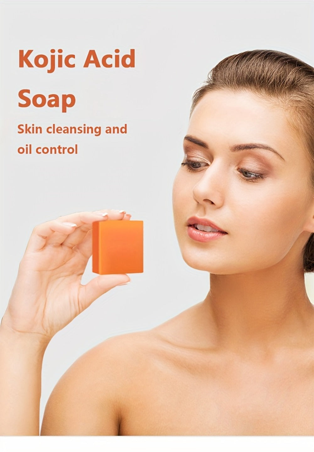 Kojic Acid Brightening Bar Soap 6-Pack – Rose Extract & Glycerin Formula for Dark Spots, Oil Control & Even Skin Tone | Moisturizing Gentle Cleanser for Face, Hand & Body | Natural Orange Scent, 100g Each