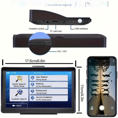 7-Inch GPS Car Navigation System with Touchscreen & RDS Traffic Update, HD Display Android Navigator for Cars & Trucks