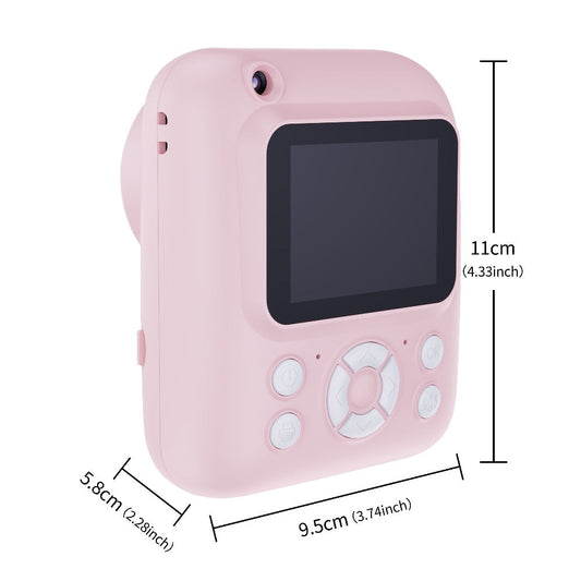 Instant Print Camera for Kids 48MP with Print Paper 32G TF Card 1080P FHD Video Flash MP4 Puzzle Game Cartoon Mini Digital Camera Printer Ages 6+ Birthday Christmas Gift