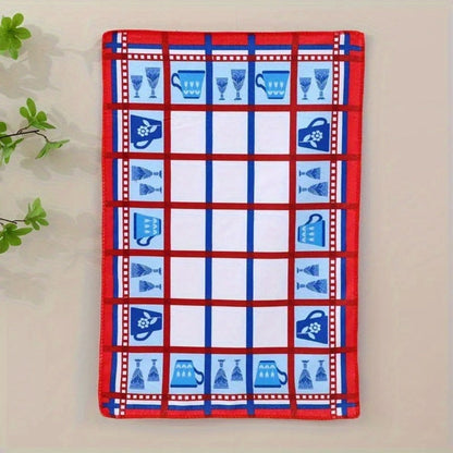 Six-Piece Printed Kitchen Towel Set, Approximately 60 x 40cm Each in Combination A or B Designs