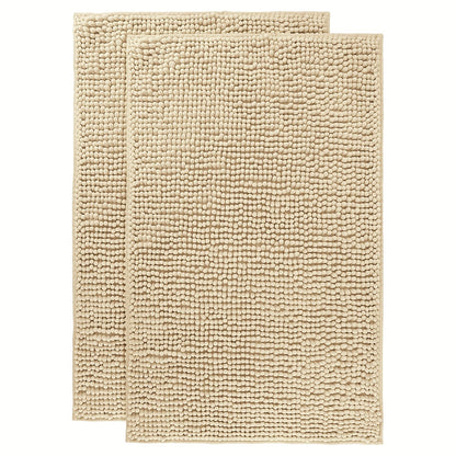 Chenille Bath Rug Extra Thick Soft Absorbent Non-Slip Bathroom Mat Machine Washable, Multiple Sizes & Colors