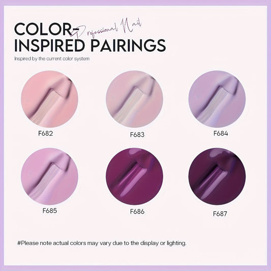 Nail Polish Set 6 Colors Quick Dry Long-Lasting – Hot Pink, Rose Red, Lilac Purple, Nude Pink, Lavender & Violet High Gloss 0.25oz, Chip-Resistant Nail Polish Gift Set for Women Teens Girls