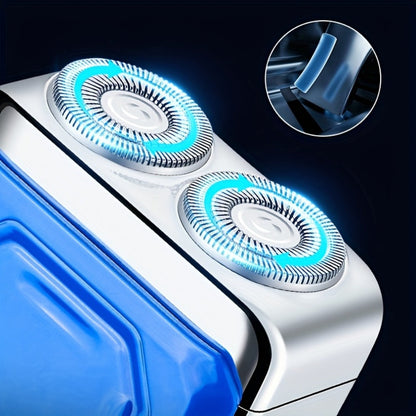 Electric Shaver Dual-Head Floating Magnetic Razor with Digital Battery Display, USB Charging and Three Colors