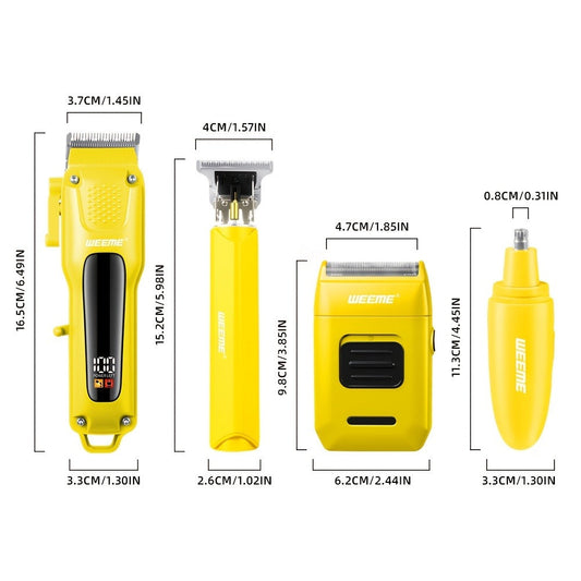 Hair Clippers for Men - 4-in-1 Cordless Trimmer Set, Rechargeable Electric Shaver with Beard Trimmer, Nose Hair Trimmer, Body Groomer & Hair Clipper Kit for Home Barber Use