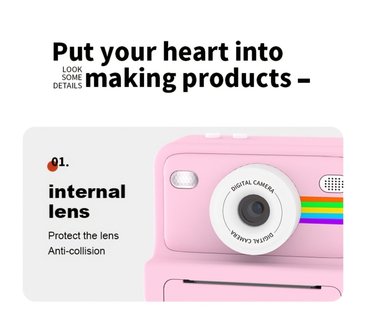 Instant Print Digital Camera with 1-Second Photo Printing | 1080P HD Screen, Selfie & Video Camera, 3 Rolls Paper Included | Portable Travel Camera Gift for Kids, Teens & Adults