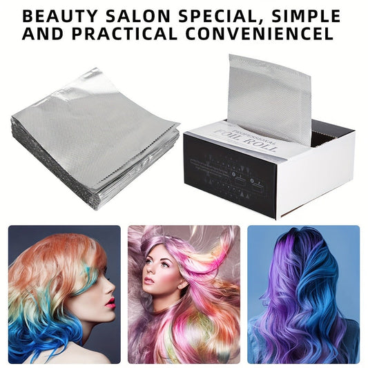 Hair Highlighting Foil Sheets 300pcs Box | Professional Salon Aluminum Foil Paper for Balayage Coloring Perming | Even Heat Distribution Precise Sectioning | Silver Grade Hairdressing Supplies