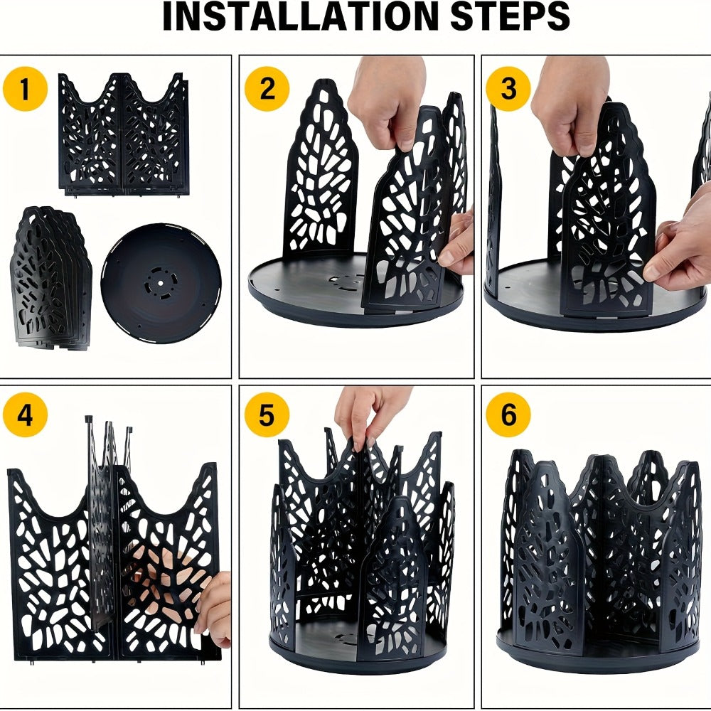 Paper Cup Holder Kitchen Organizer 4-Compartment Rotating Dispenser with Detachable Design in Two Colors