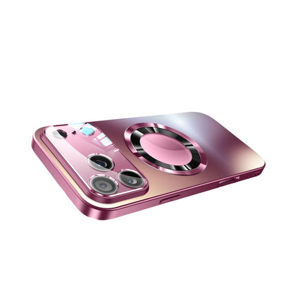 Phone Case Matte Titanium-Finish Magnetic Cover with Built-In Glass Lens Protector for Select iPhone Models