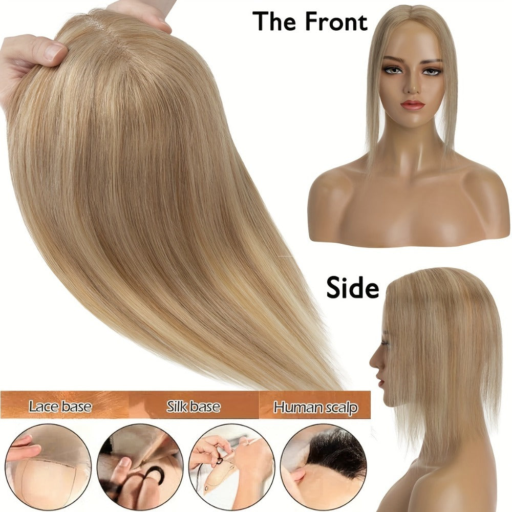 Clip-In Lace Hair Topper with 8 x 10 cm Base in Four Colors and 6-, 8-, 10-, 12- or 14-Inch Lengths
