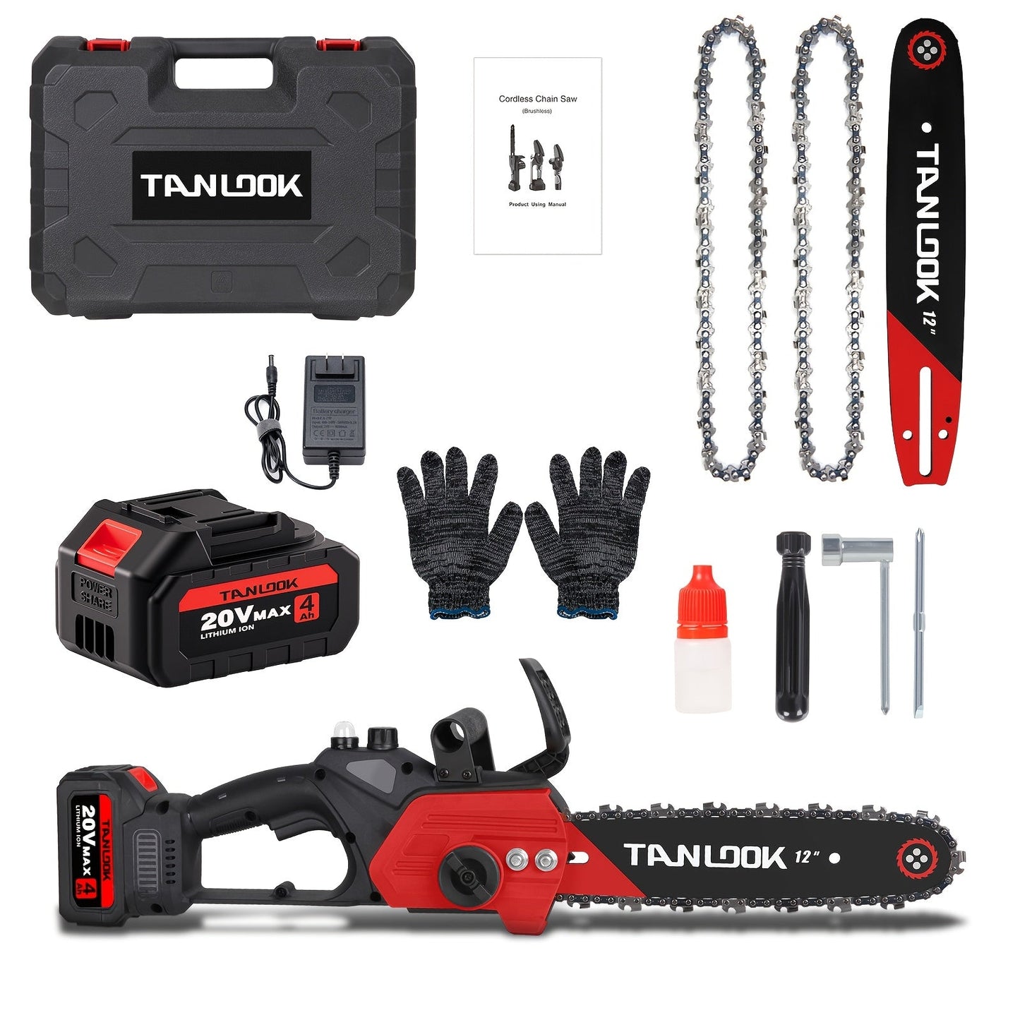 Cordless Electric Chainsaw – Battery Powered, Portable Chain Saw for Tree Pruning, Wood Cutting, Garden & Yard
