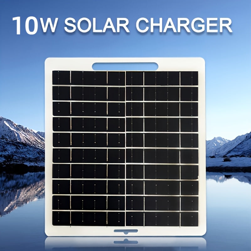 Solar Panel Phone Charger USB – Flexible Photovoltaic Outdoor Charging Panel with USB Cable, Portable Solar Power Generator for Camping, RV, Hiking & Emergency Device Charging (2W / 10W)