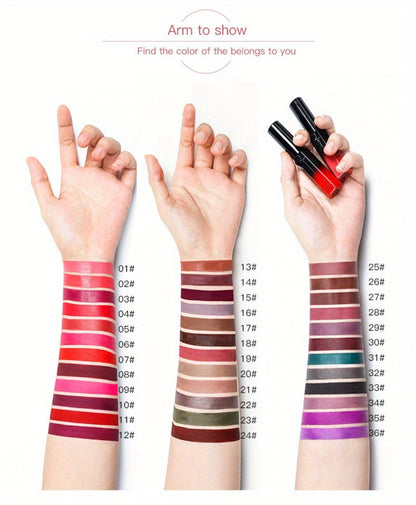 Matte Liquid Lipstick Velvet Finish 24H Waterproof Anti-Smudge – High Pigment Cup-Proof Long-Lasting Lip Glaze 20+ Bold Shades for All Skin Tones Women Pudaier