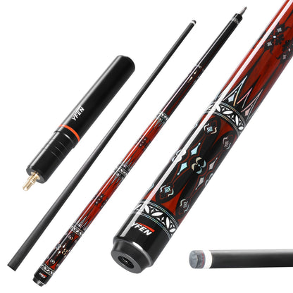 Carbon Fiber Pool Cue Stick Low Deflection Billiard Cue with 11.8mm 12.5mm Tip Pro-Taper Shaft Canadian Maple Butt Extension Compatible Professional Pool Cues for Competitive Play and Tournament Use
