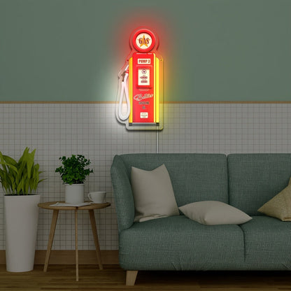 Neon Sign USB Powered Retro Wall Hanging Light - UV Reactive LED Art Decor with Switch Control for Bedroom Bar Man Cave Game Room Festival Party Decor Gas Tank Fire Extinguisher Design