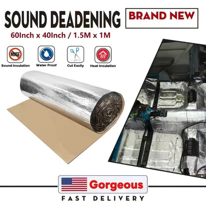 Sound Deadening Mat 60"x40" 275Mil 7mm Self-Adhesive Thermal Insulation – Car Sound Deadener for Hood Door Trunk Floor Firewall Truck Van RV