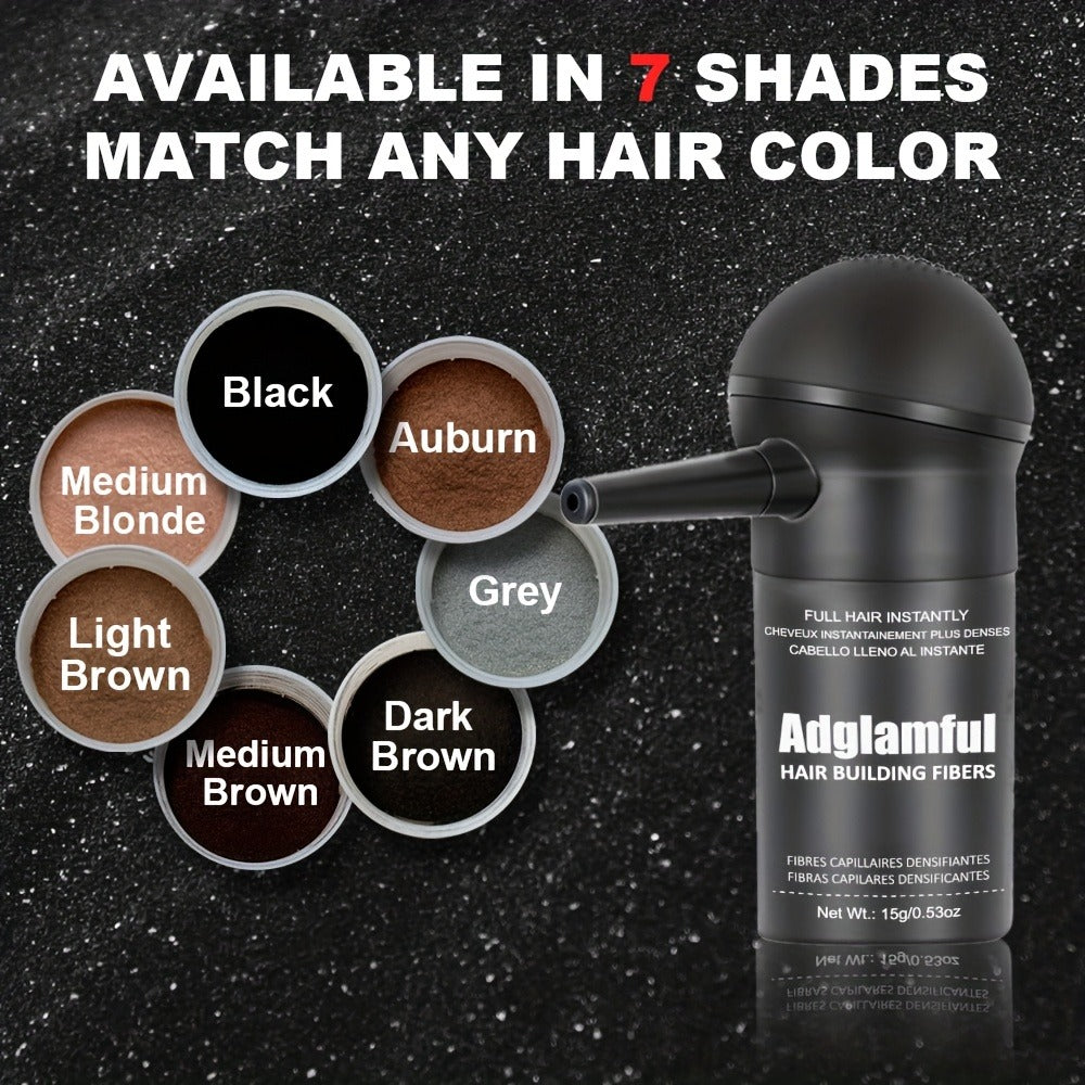 15-Gram Hair Fiber Kit with Directional Spray Applicator in Four Black and Brown Shade Options