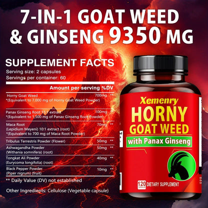 Men's Health Supplement Vegetable Capsules, 120 Count in One Bottle with 9350 mg Blend Labeling