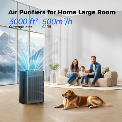 Air Purifier with H13 HEPA Filter, 2500 Sq Ft Coverage, PM2.5 Sensor, 22dB Mode and Two Colors