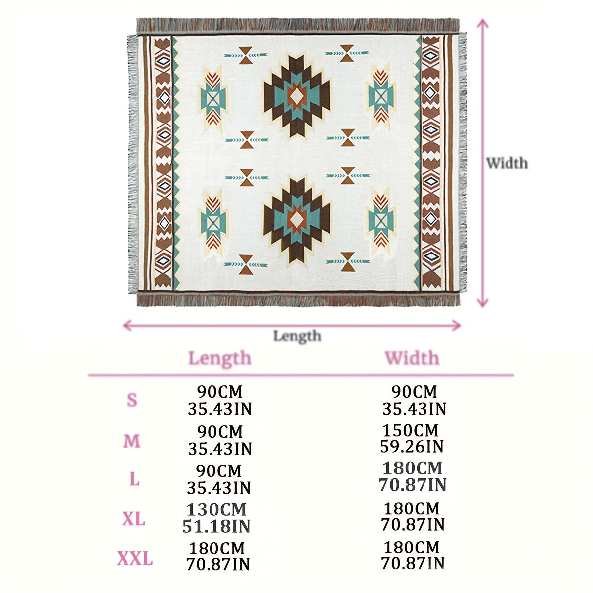 Sucre Pattern Outdoor Blanket in Protected 35.43-Inch Square or 35.4 x 70.9-Inch Rectangular Sizes