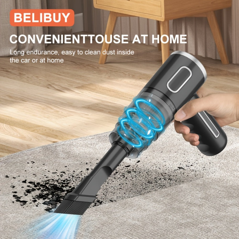 Handheld Vacuum Cleaner with 3KPa Suction, USB Charging, Long Reach Tube, Brush Head and Spare Filter