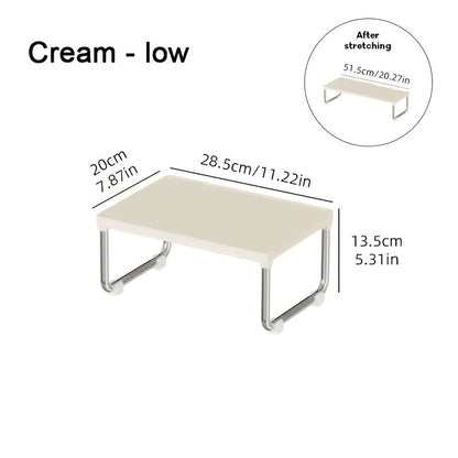 Desktop Storage Organizer Multi-Tier Expandable with Transparent Lid PP Stainless Steel Space-Saving Countertop Box for Kitchen Bathroom Cosmetics