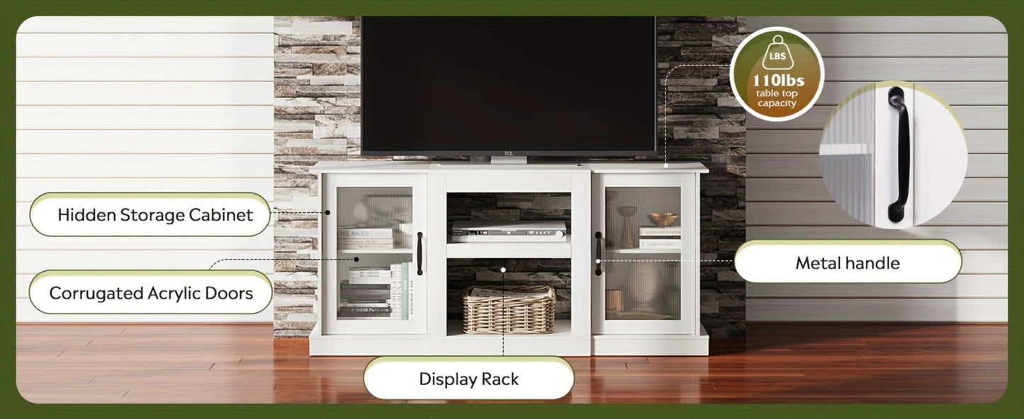 65-Inch TV Stand with Open Shelves and Multiple Color Options for Living Room detail image - detail view 15