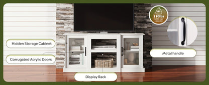65-Inch TV Stand with Open Shelves and Multiple Color Options for Living Room detail image - detail view 15