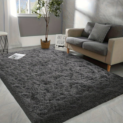 Shaggy Area Rug Soft Plush Fuzzy Carpet Non-Slip Tie-Dye Design for Bedroom Living Room Nursery Dorm — Pet Friendly Machine Washable Multiple Sizes & Colors