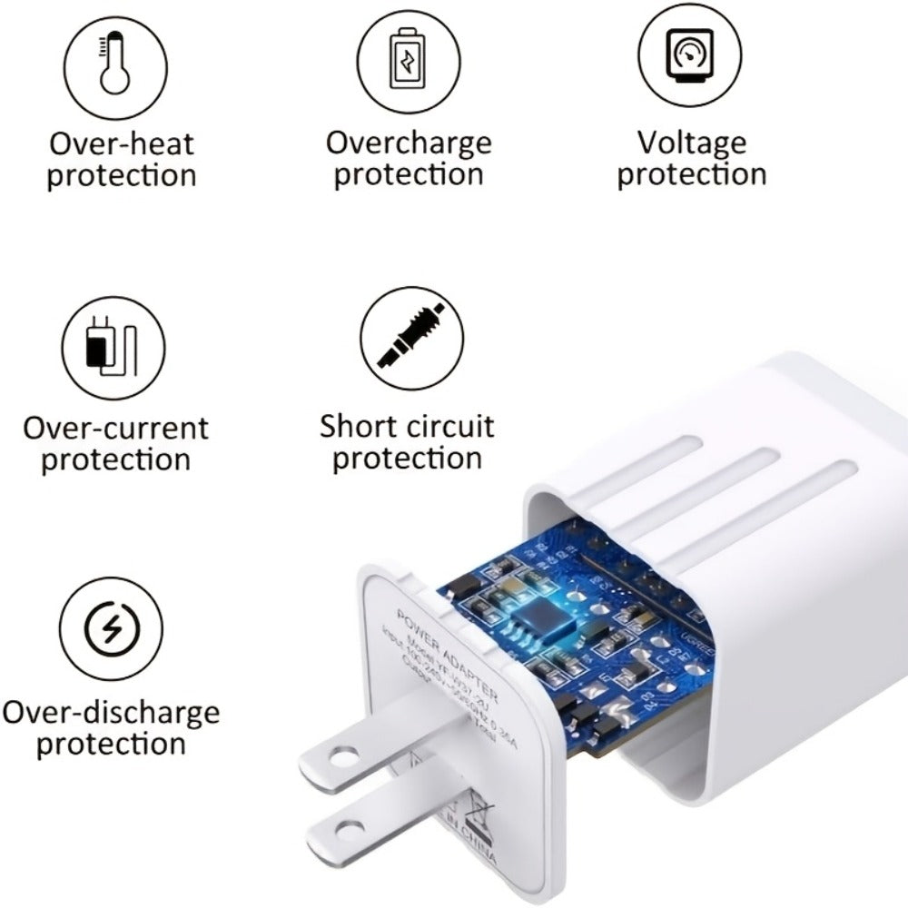 Dual Port USB Wall Charger 2.1A – JOZASHON 5V Cube Power Adapter Charging Block Brick for iPhone 16 15 14 13 12 11 Pro Max SE XS XR X 8 7 6 Plus, Samsung Galaxy, Android Phones (3-8 Pack)